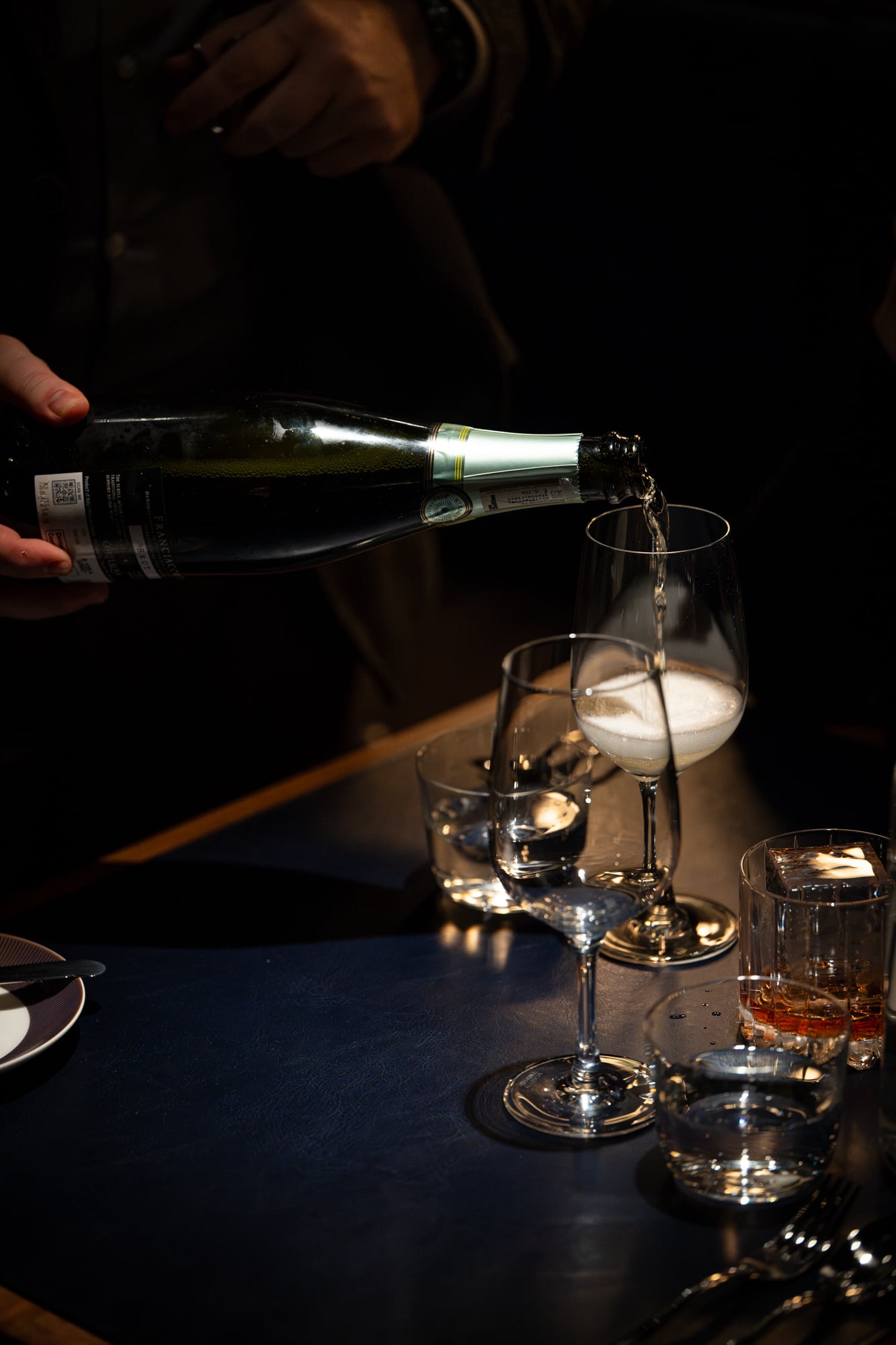 Champagne being poured