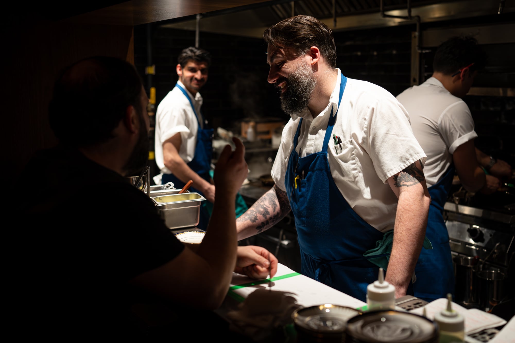 Chef laughing in the kitchen